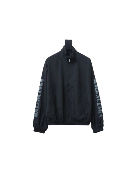 Balenciaga Blurred Lettering Print Track Jacket,Balenciaga Jacket,Jacket,APPAREL