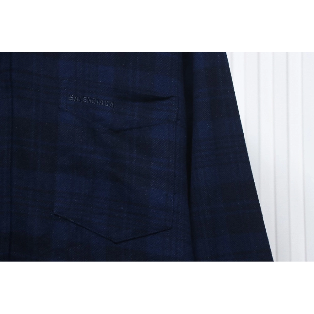 Balenciaga Flannel Check Hooded Jacket,Balenciaga Jacket,Jacket,APPAREL