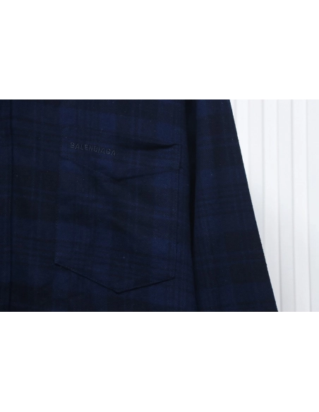 Balenciaga Flannel Check Hooded Jacket,Balenciaga Jacket,Jacket,APPAREL