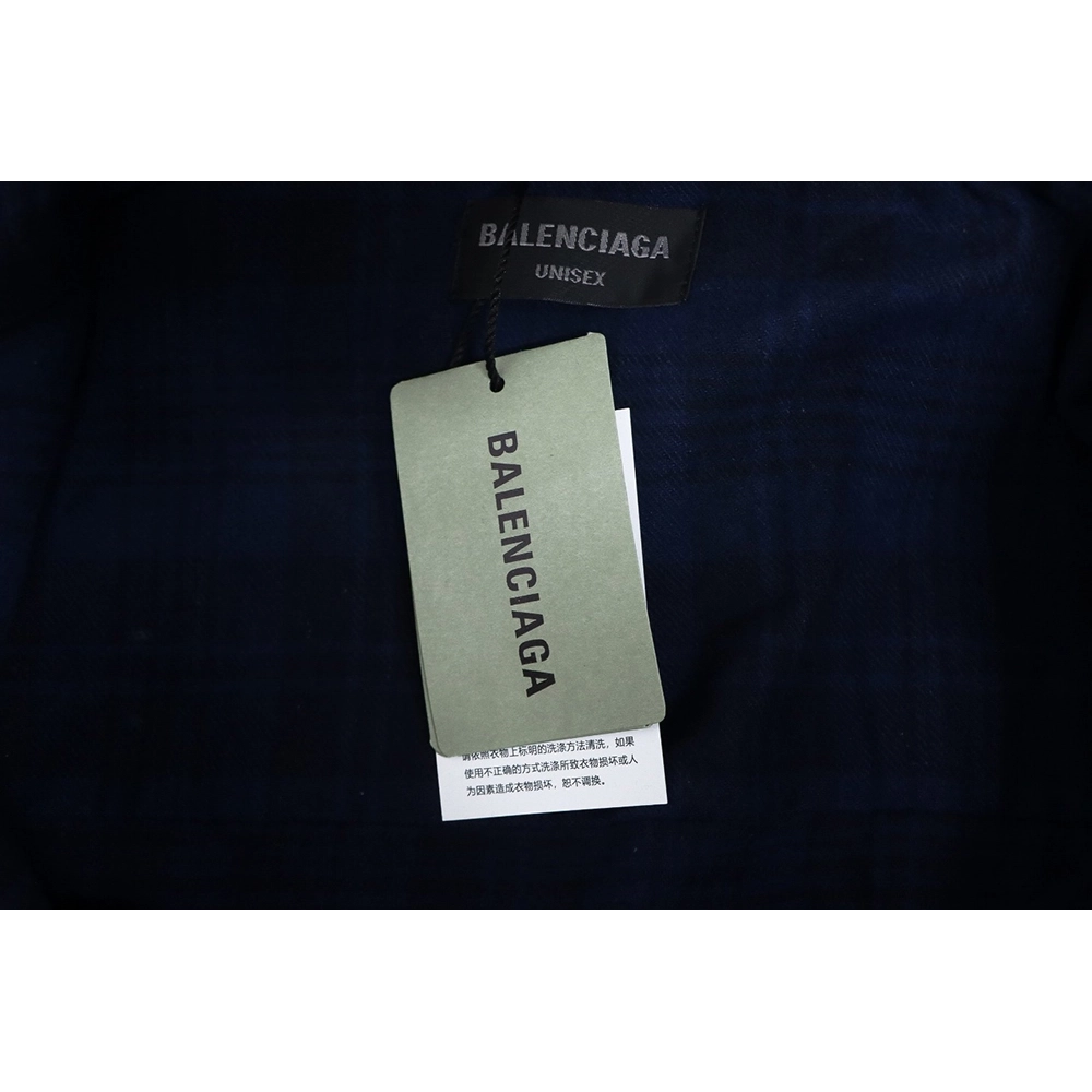 Balenciaga Flannel Check Hooded Jacket,Balenciaga Jacket,Jacket,APPAREL