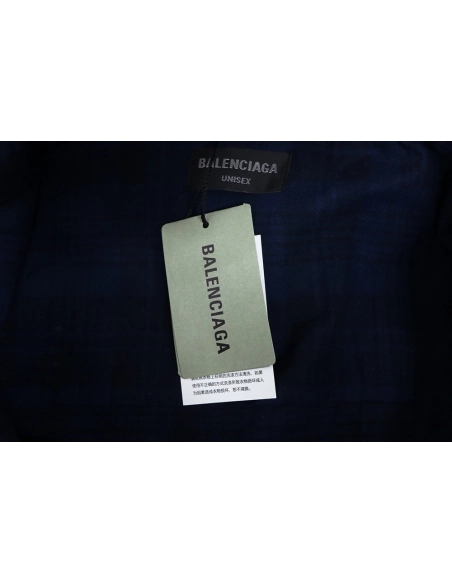 Balenciaga Flannel Check Hooded Jacket,Balenciaga Jacket,Jacket,APPAREL