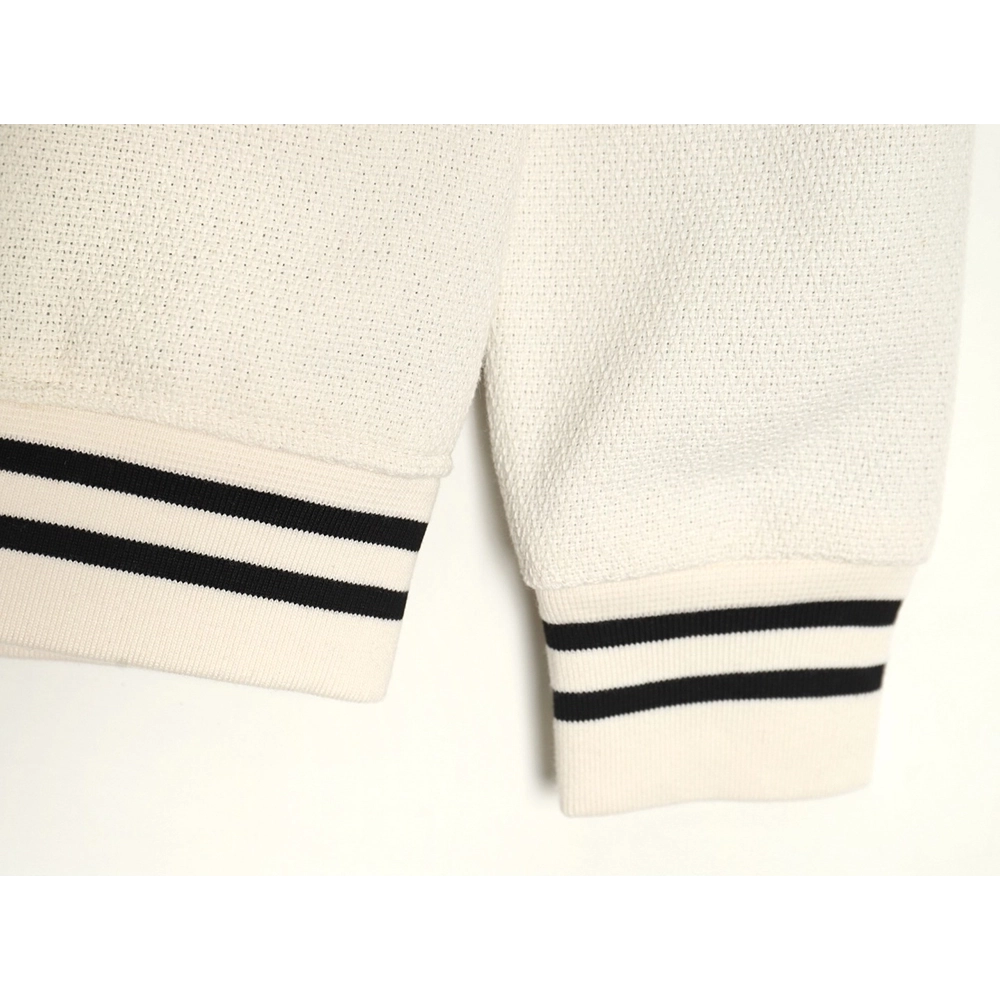 Saint Laurent Paris black and white leather baseball collar jacket,Saint Laurent Jacket,Jacket,APPAREL