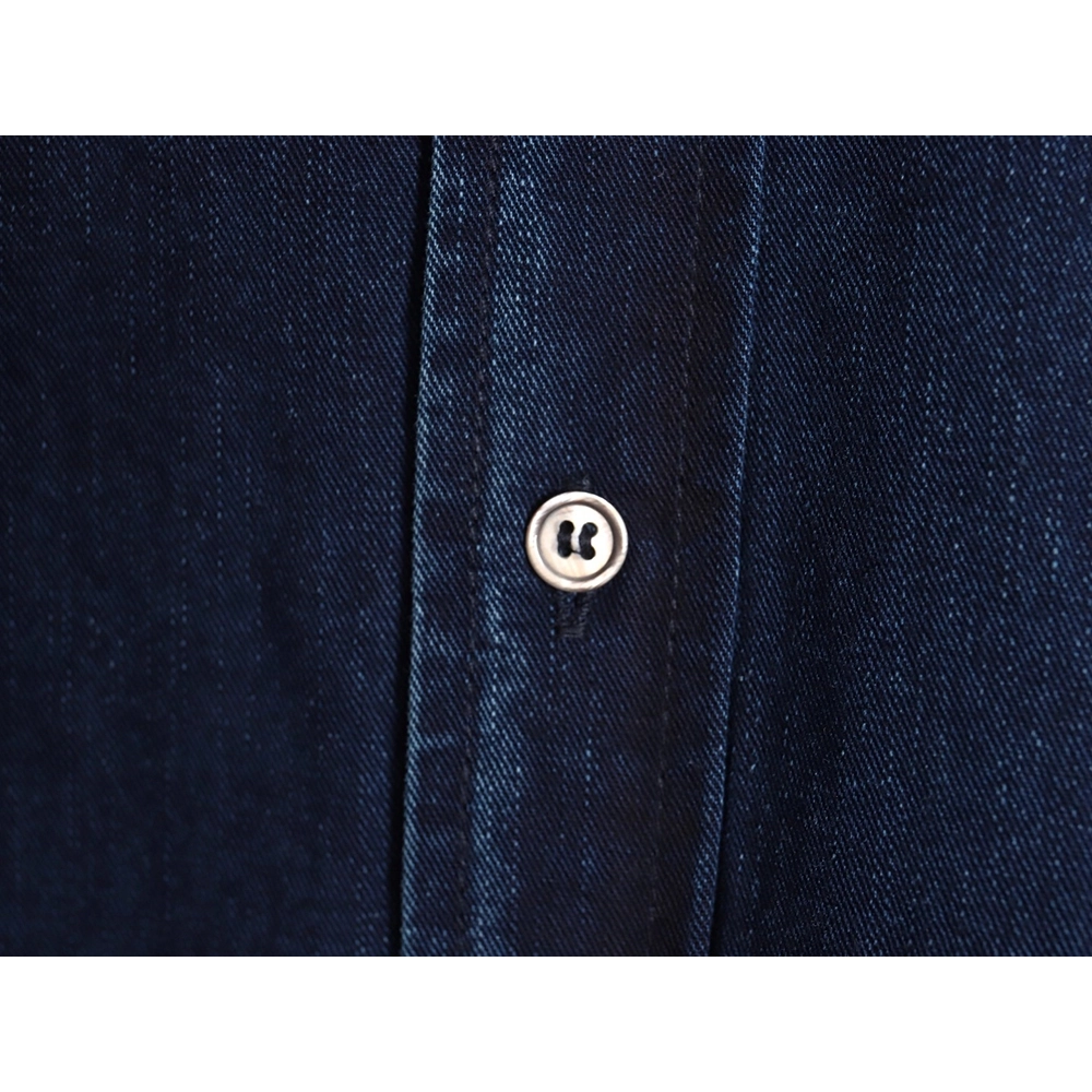 Loewe denim shirt jacket with elbow embroidered logo,Loewe Jacket,Jacket,APPAREL