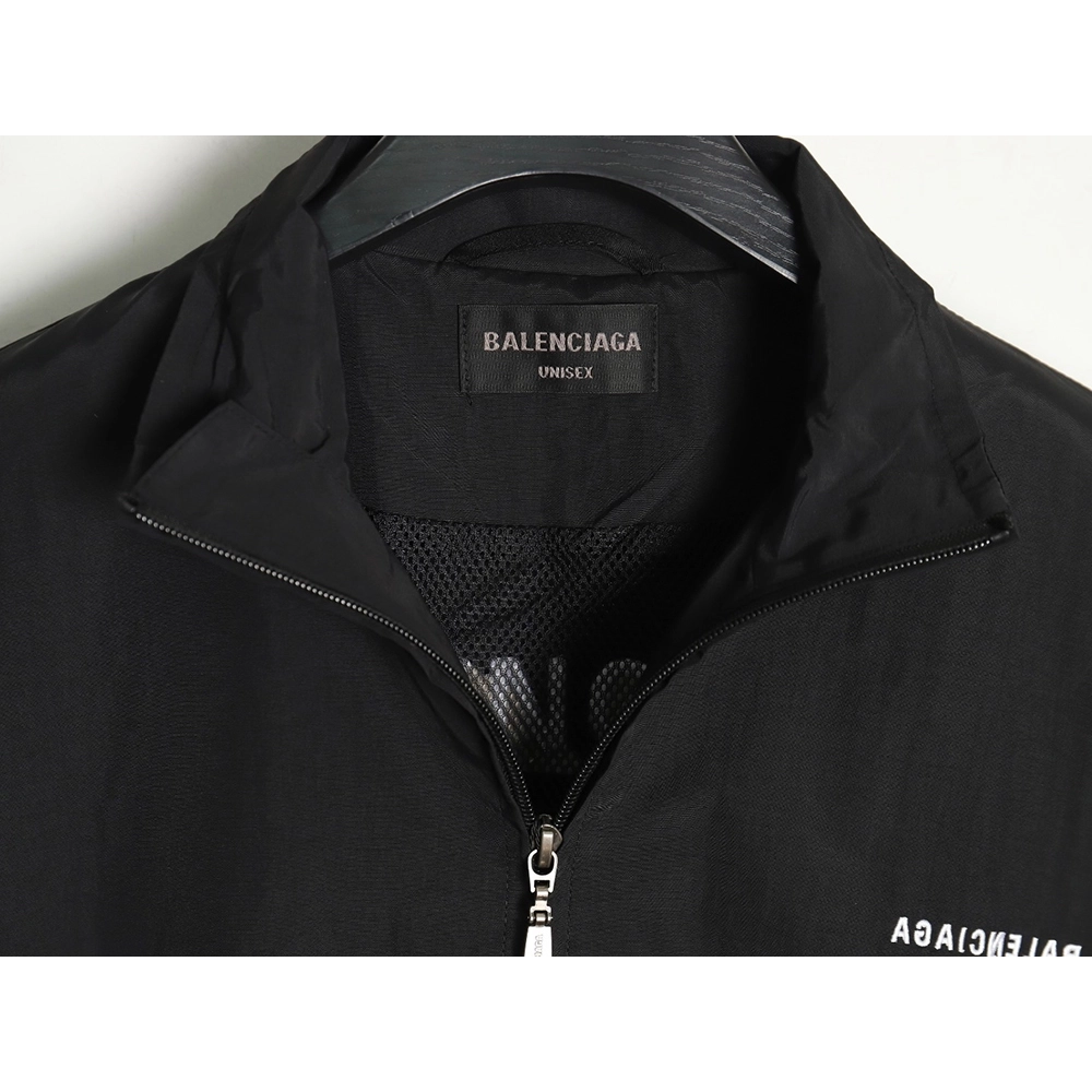 Balenciaga mirrored lettering embroidered windbreaker jacket TSK1,Balenciaga Jacket,Jacket,APPAREL