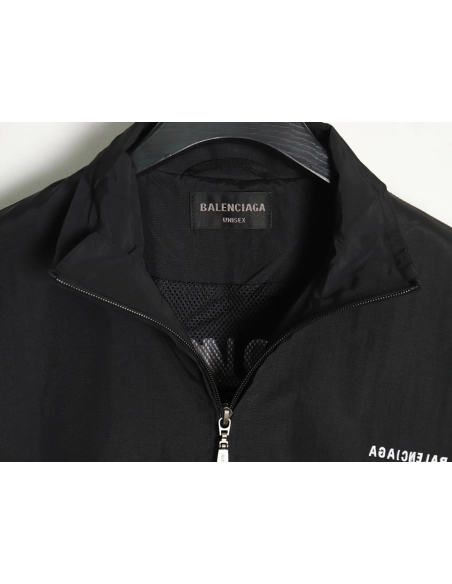 Balenciaga mirrored lettering embroidered windbreaker jacket TSK1,Balenciaga Jacket,Jacket,APPAREL