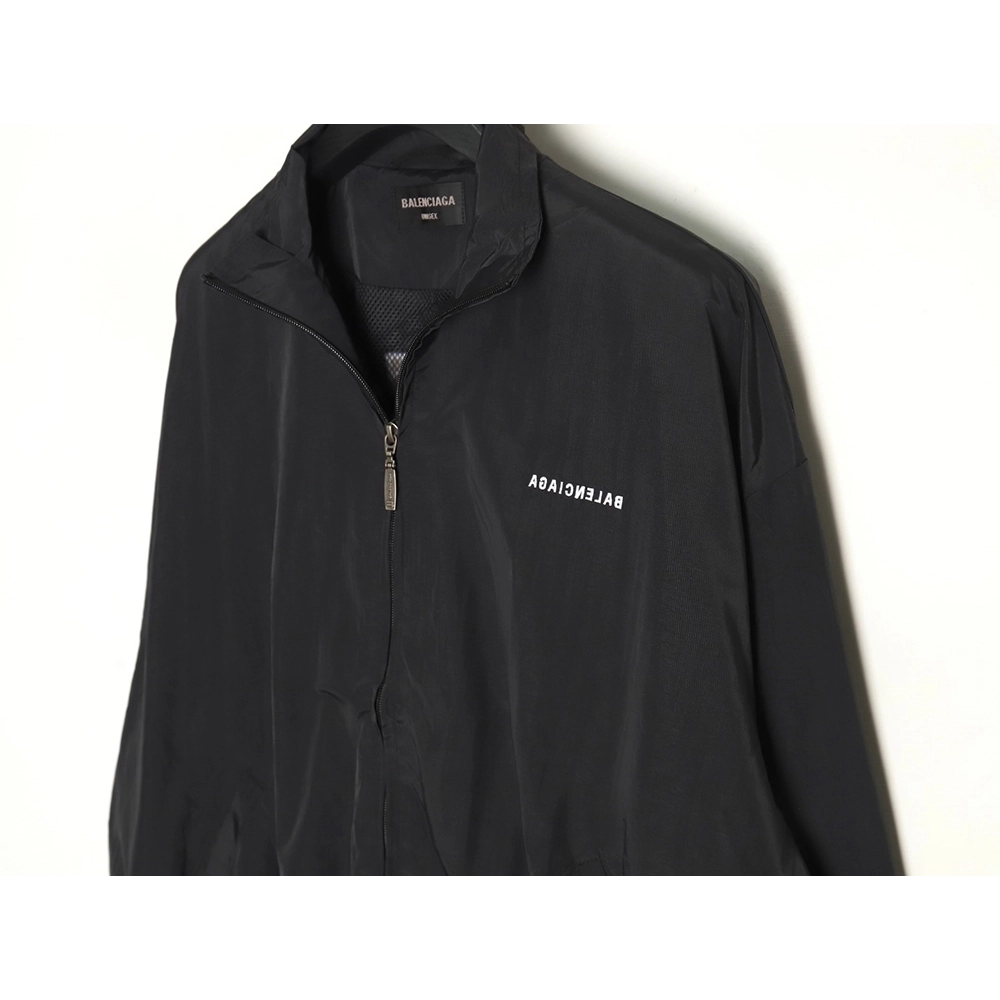 Balenciaga mirrored lettering embroidered windbreaker jacket TSK1,Balenciaga Jacket,Jacket,APPAREL