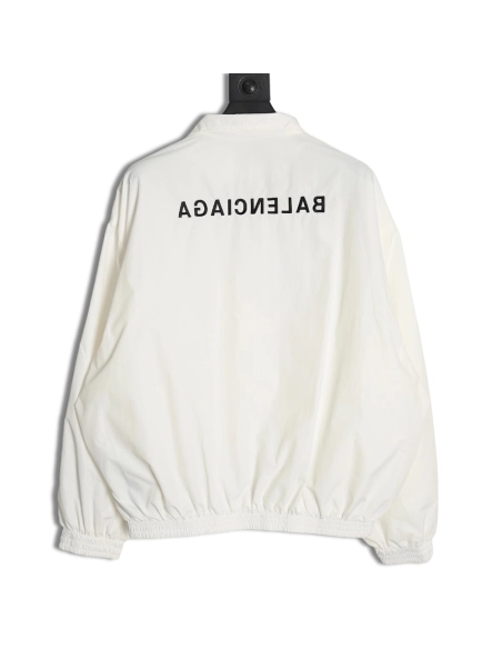 Balenciaga mirrored lettering embroidered windbreaker jacket,Balenciaga Jacket,Jacket,APPAREL