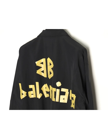 Balenciaga Double B Yellow Tape Waterproof Jacket,Balenciaga Jacket,Jacket,APPAREL