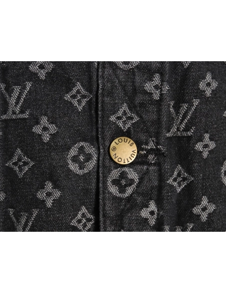 Louis vuitton Supreme joint full print denim jacket TSK1,Louis Vuitton Jacket,Jacket,APPAREL