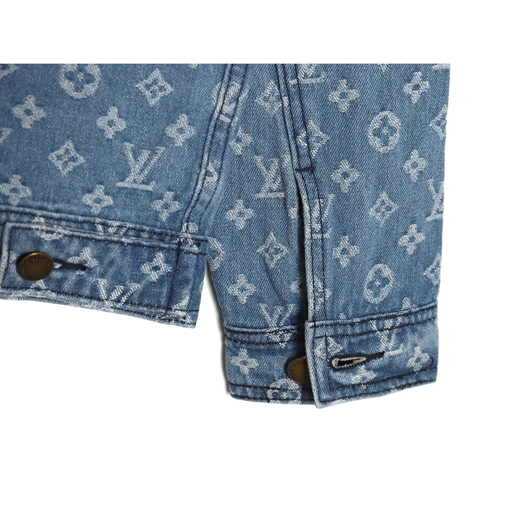 Louis vuitton Supreme joint full print denim jacket,Louis Vuitton Jacket,Jacket,APPAREL