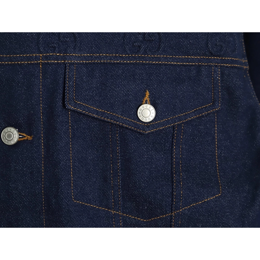 Gucci embossed denim longsleeved jacket,Gucci Jacket,Jacket,APPAREL