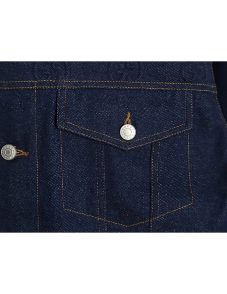 Gucci embossed denim longsleeved jacket,Gucci Jacket,Jacket,APPAREL