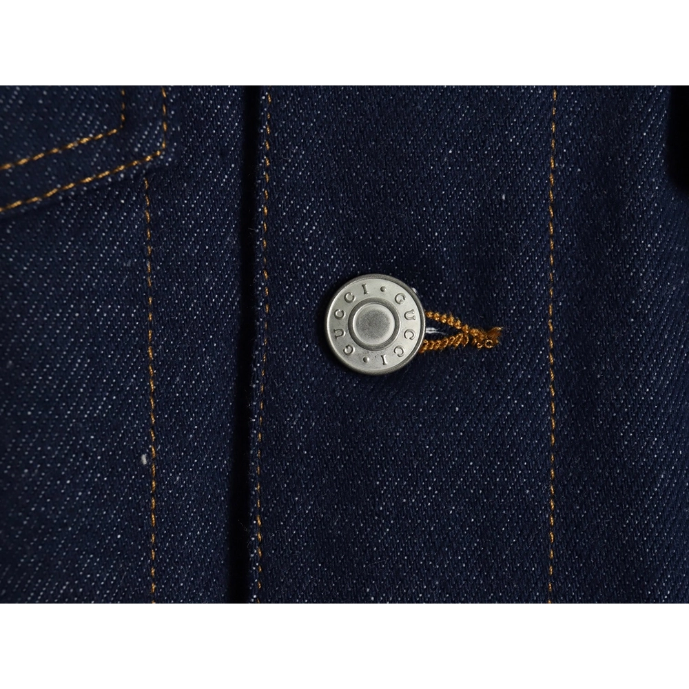 Gucci embossed denim longsleeved jacket,Gucci Jacket,Jacket,APPAREL