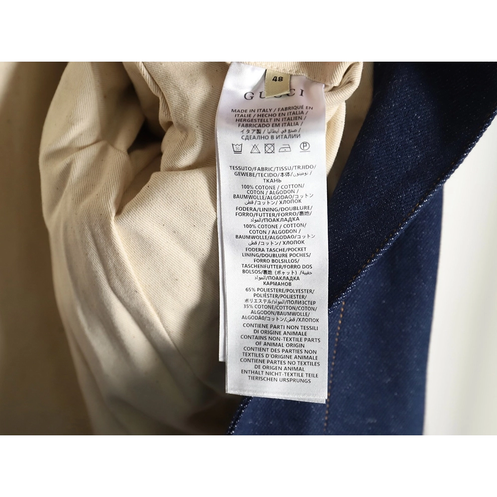 Gucci embossed denim longsleeved jacket,Gucci Jacket,Jacket,APPAREL