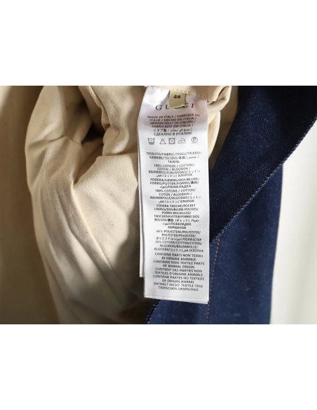 Gucci embossed denim longsleeved jacket,Gucci Jacket,Jacket,APPAREL