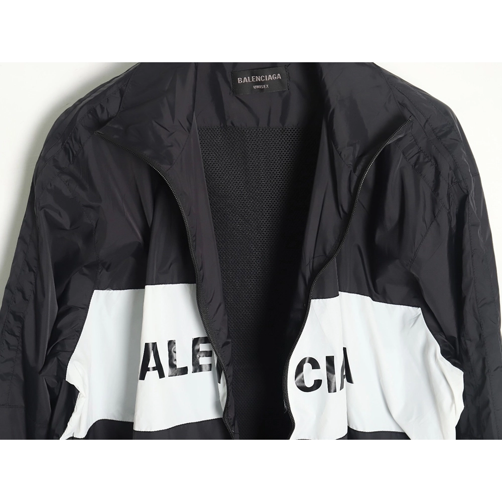 Balenciaga patchwork slogan windbreaker jacket TSK4,Balenciaga Jacket,Jacket,APPAREL