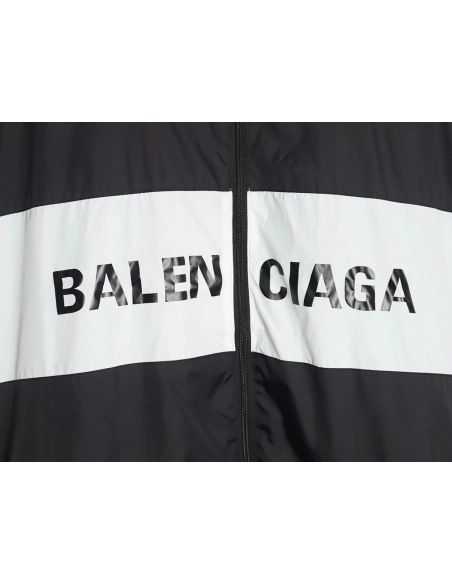 Balenciaga patchwork slogan windbreaker jacket TSK4,Balenciaga Jacket,Jacket,APPAREL