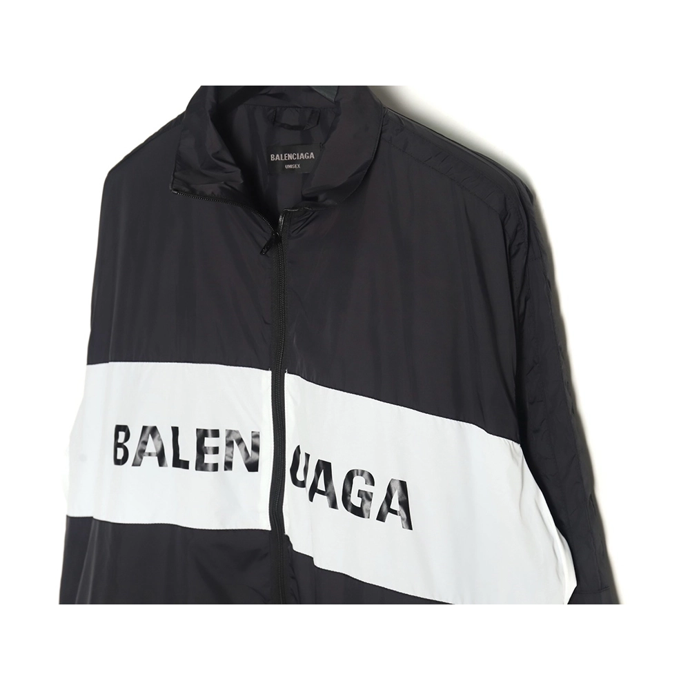 Balenciaga patchwork slogan windbreaker jacket TSK4,Balenciaga Jacket,Jacket,APPAREL
