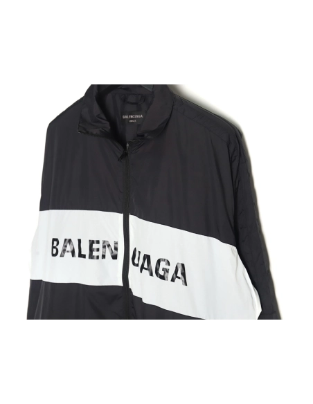 Balenciaga patchwork slogan windbreaker jacket TSK4,Balenciaga Jacket,Jacket,APPAREL