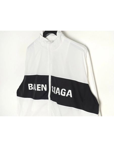 Balenciaga patchwork slogan windbreaker jacket TSK3,Balenciaga Jacket,Jacket,APPAREL