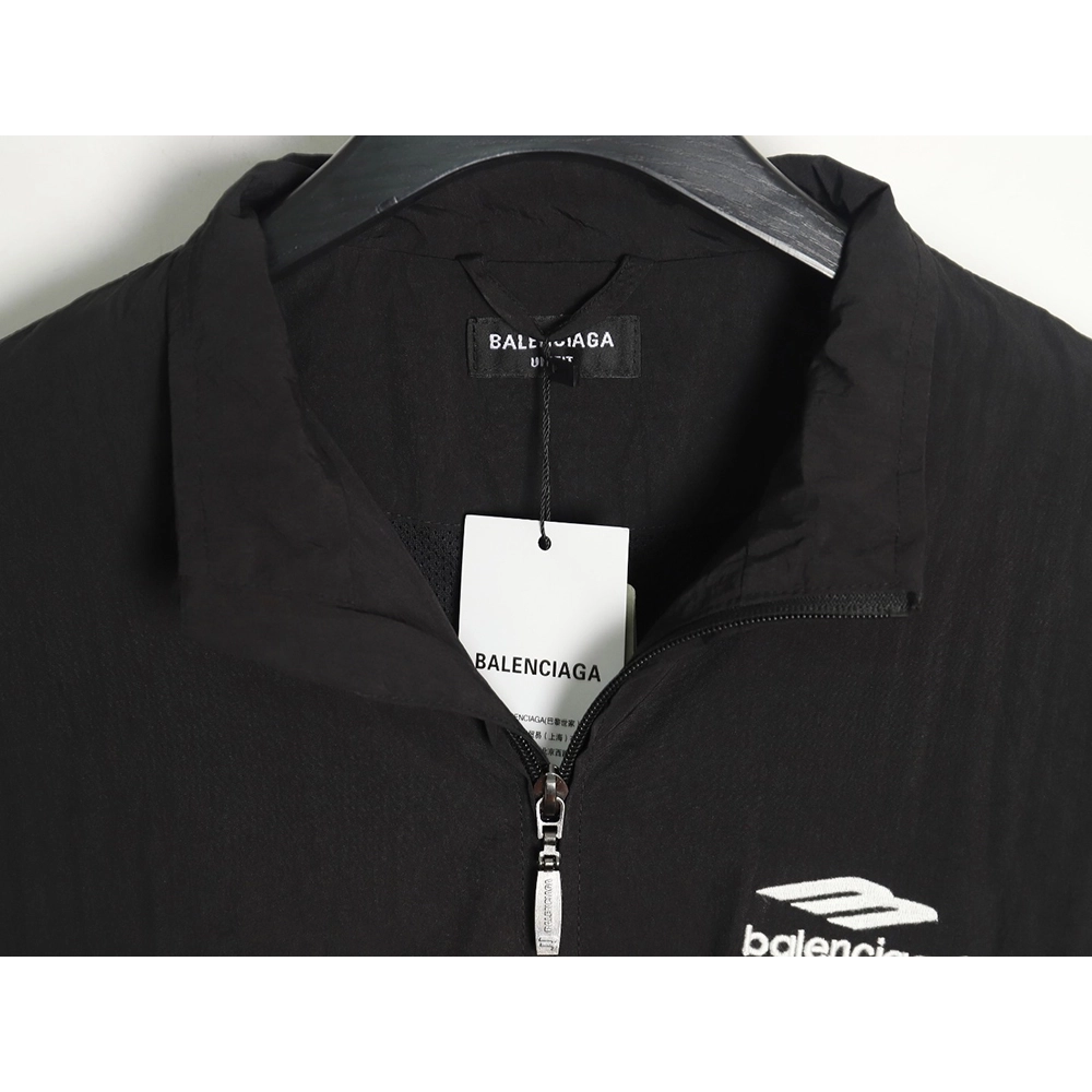 Balenciaga 3B embroidered allblack sports suit jacket,Balenciaga Jacket,Jacket,APPAREL