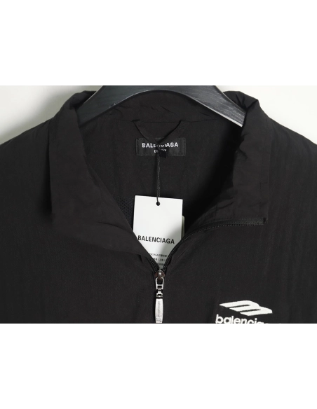 Balenciaga 3B embroidered allblack sports suit jacket,Balenciaga Jacket,Jacket,APPAREL