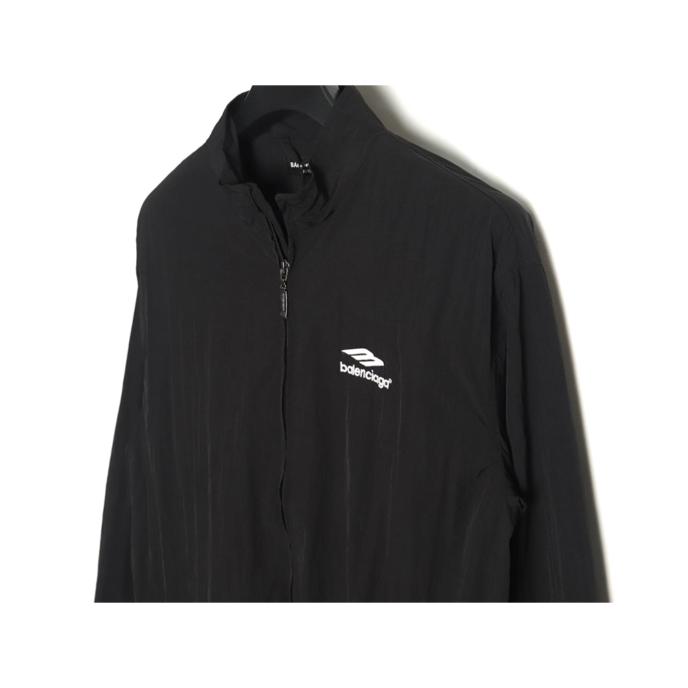 Balenciaga 3B embroidered allblack sports suit jacket,Balenciaga Jacket,Jacket,APPAREL