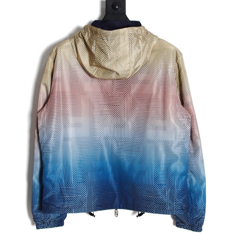 Fendi gradient reversible jacket with hood,Fendi Jacket,Jacket,APPAREL
