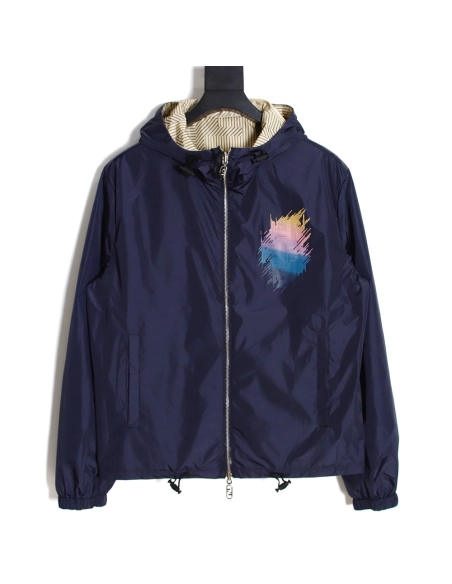 Fendi gradient reversible jacket with hood,Fendi Jacket,Jacket,APPAREL