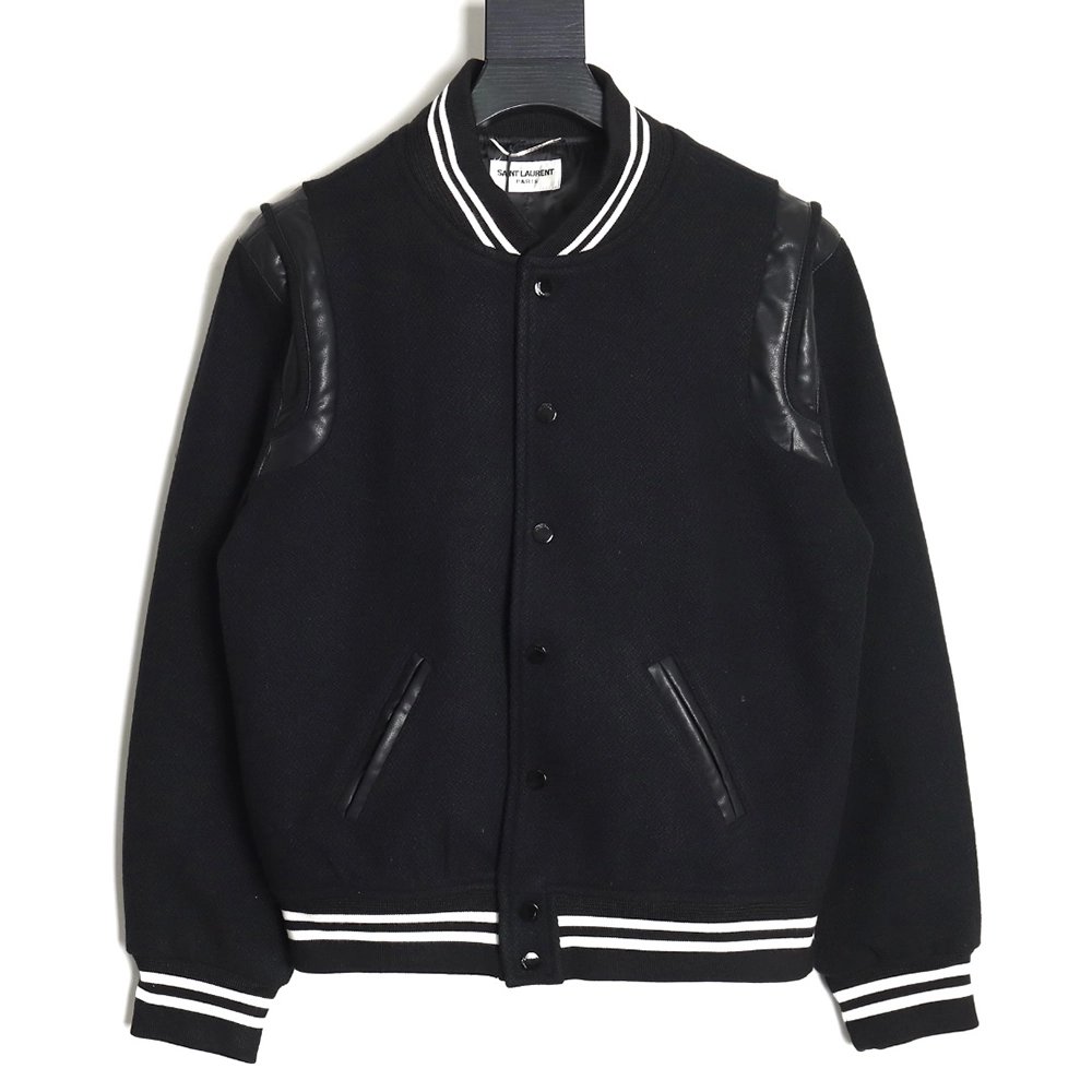 Saint Laurent Paris wool baseball jacket,Saint Laurent Jacket,Jacket,APPAREL