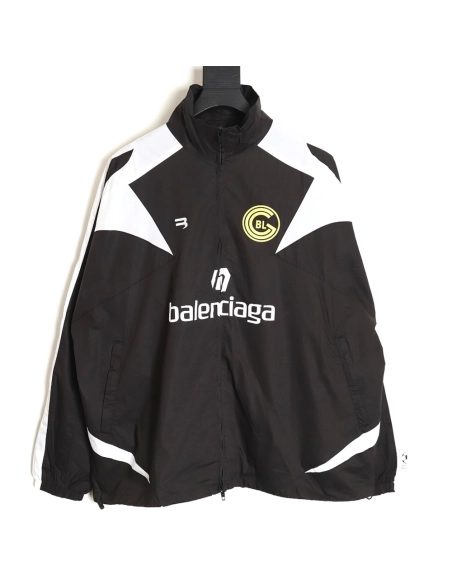 Balenciaga 24SS size 10 patchwork football training jacket,Balenciaga Jacket,Jacket,APPAREL