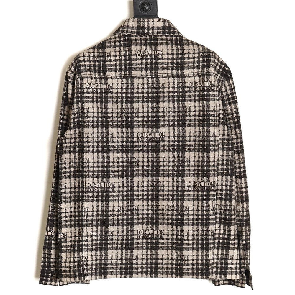 Louis Vuitton plaid denim longsleeved shirt jacket,Louis Vuitton Jacket,Jacket,APPAREL