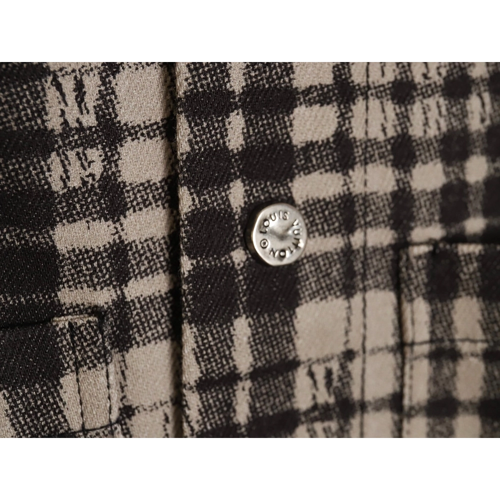 Louis Vuitton plaid denim longsleeved shirt jacket,Louis Vuitton Jacket,Jacket,APPAREL