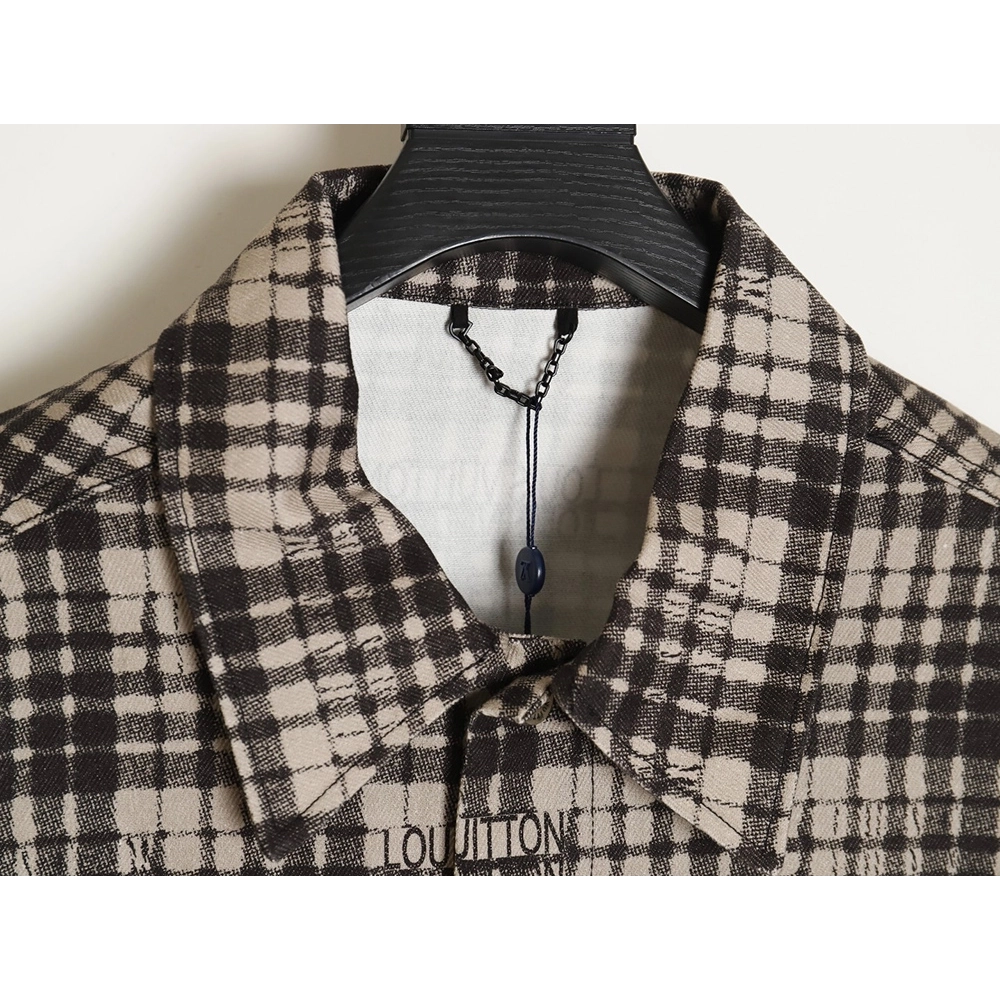 Louis Vuitton plaid denim longsleeved shirt jacket,Louis Vuitton Jacket,Jacket,APPAREL