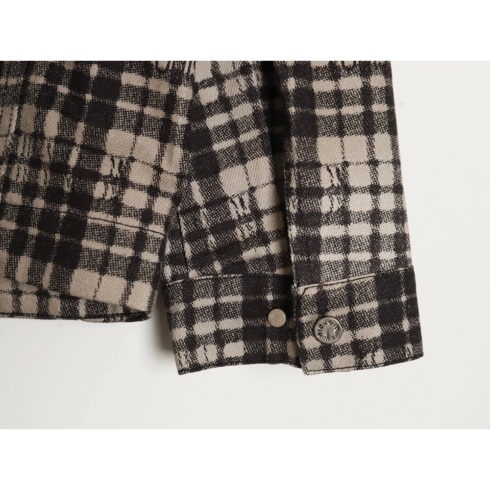 Louis Vuitton plaid denim longsleeved shirt jacket,Louis Vuitton Jacket,Jacket,APPAREL