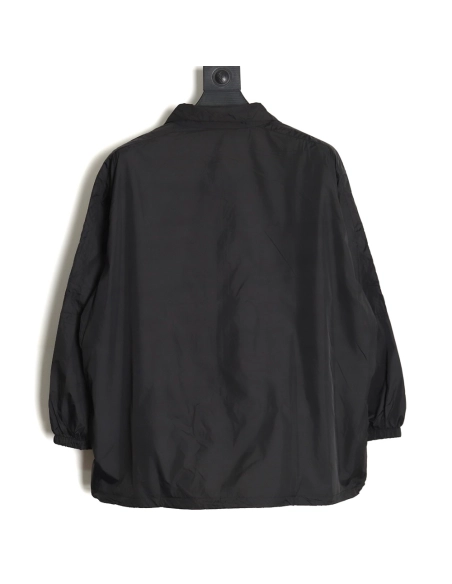 Balenciaga 24SS 57 black and blue stitching slogan jacket,Balenciaga Jacket,Jacket,APPAREL