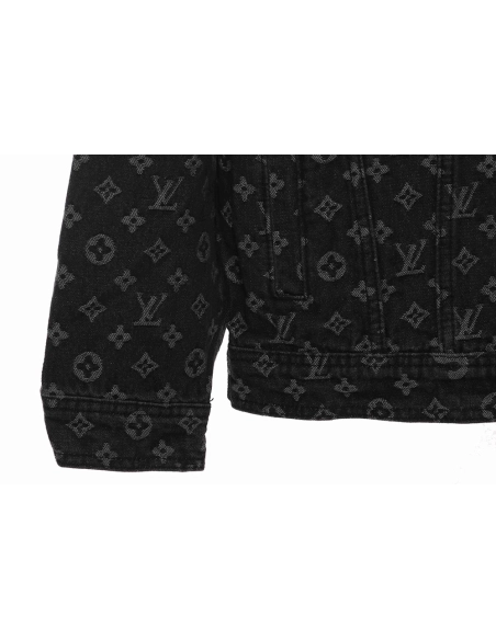 LV cobranded SUP allover printed denim jacket,Louis Vuitton Jacket,Jacket,APPAREL