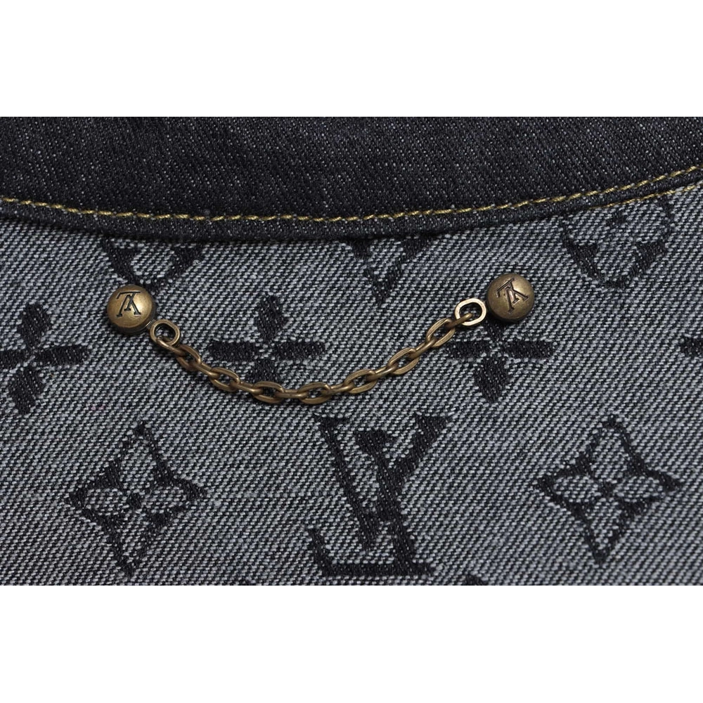 LV cobranded NIGO stitching contrasting denim jacket,Louis Vuitton Jacket,Jacket,APPAREL