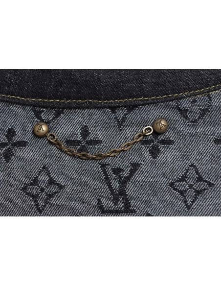 LV cobranded NIGO stitching contrasting denim jacket,Louis Vuitton Jacket,Jacket,APPAREL