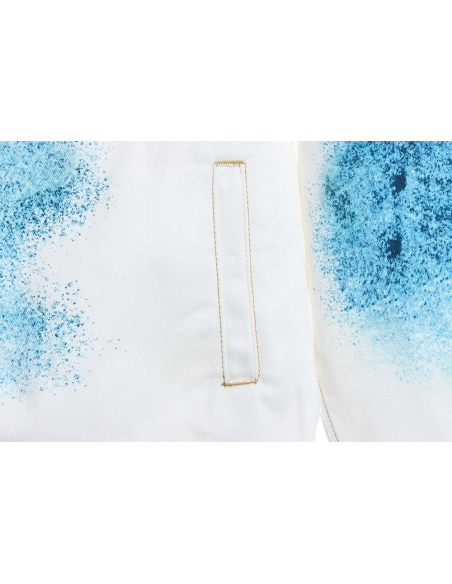 LV starry sky inkjet blue and white gradient denim jacket,Louis Vuitton Jacket,Jacket,APPAREL