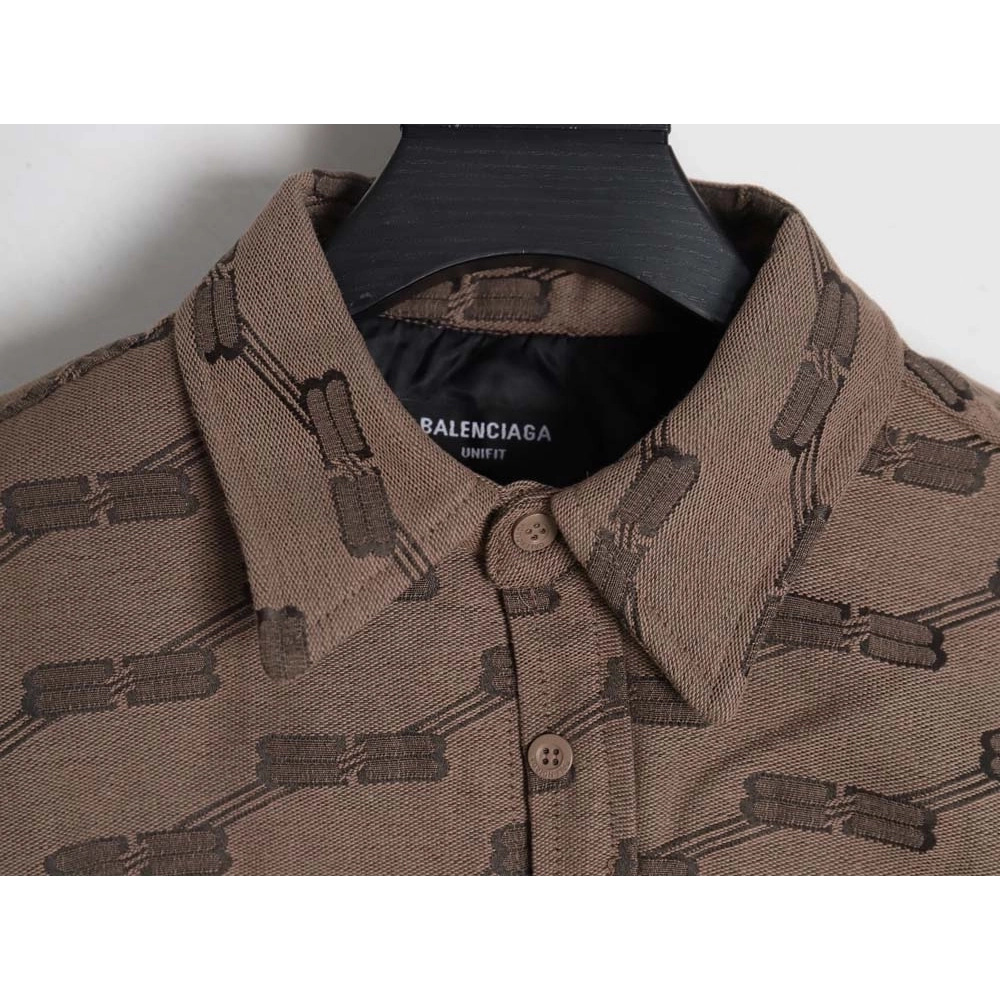 Balenciaga BLCG 23FW new standard double B lock jacquard lapel shirt cotton jacket,Balenciaga Jacket,Jacket,APPAREL