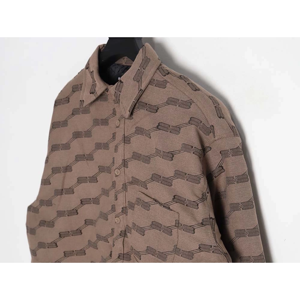 Balenciaga BLCG 23FW new standard double B lock jacquard lapel shirt cotton jacket,Balenciaga Jacket,Jacket,APPAREL