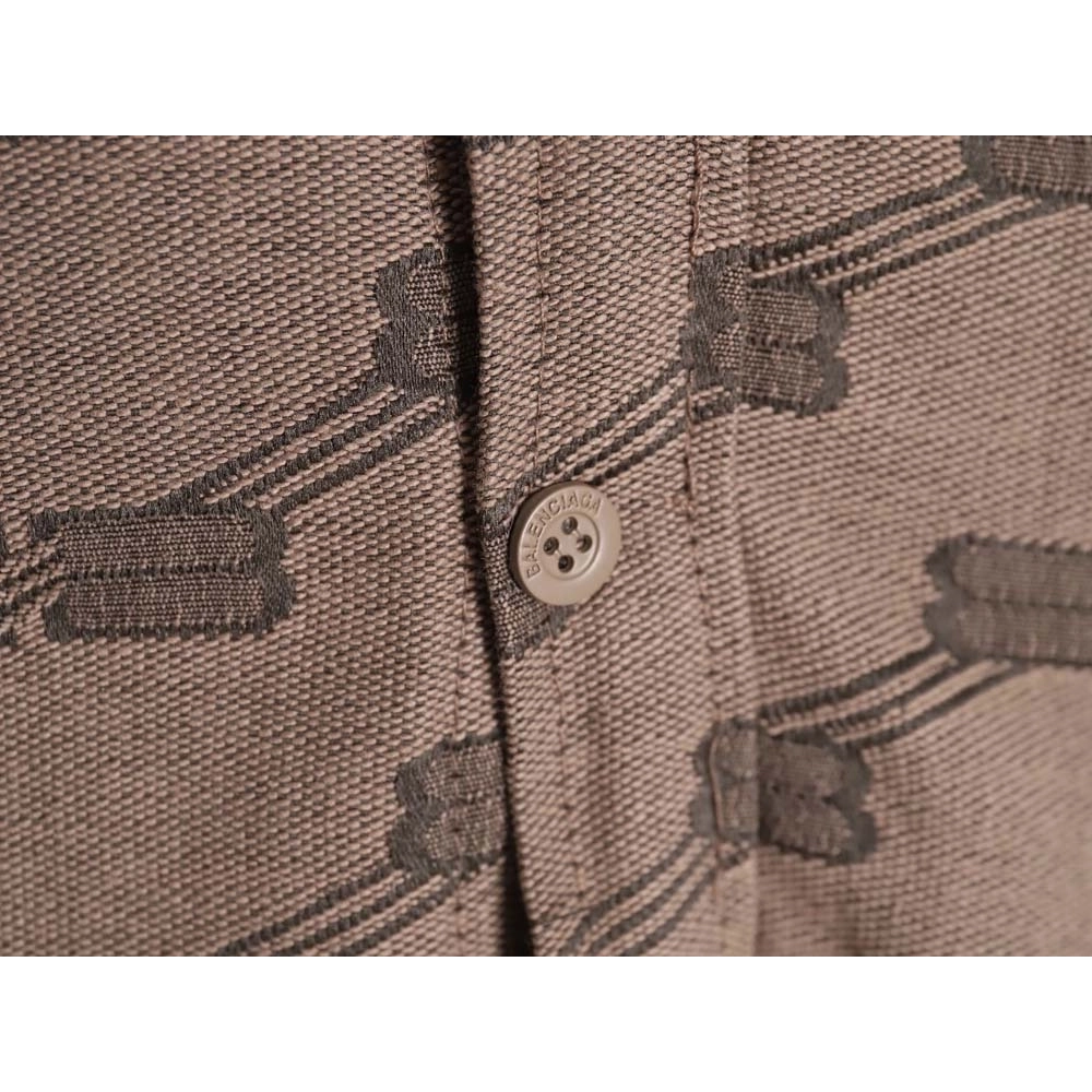 Balenciaga BLCG 23FW new standard double B lock jacquard lapel shirt cotton jacket,Balenciaga Jacket,Jacket,APPAREL