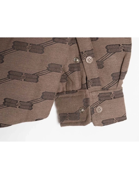 Balenciaga BLCG 23FW new standard double B lock jacquard lapel shirt cotton jacket,Balenciaga Jacket,Jacket,APPAREL
