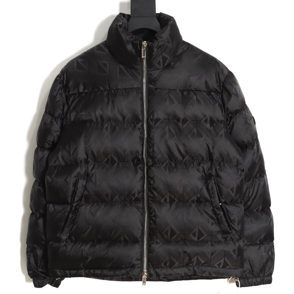 Dior 20FW allover printed dark pattern diamond down jacket,Dior Jacket,Jacket,APPAREL