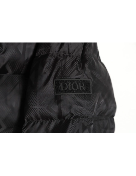 Dior 20FW allover printed dark pattern diamond down jacket,Dior Jacket,Jacket,APPAREL