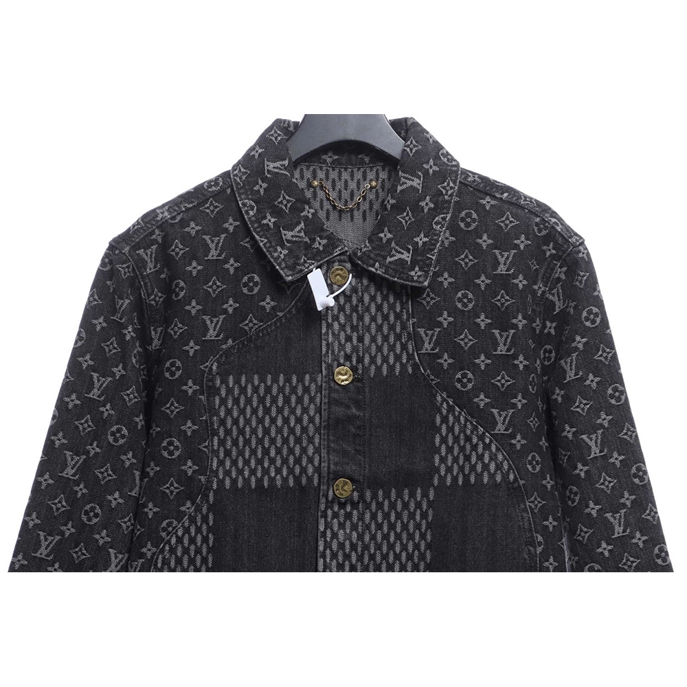 Louis Vuitton joint NIGO checkerboard denim jacket,Louis Vuitton Jacket,Jacket,APPAREL