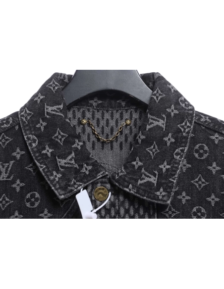 Louis Vuitton joint NIGO checkerboard denim jacket,Louis Vuitton Jacket,Jacket,APPAREL