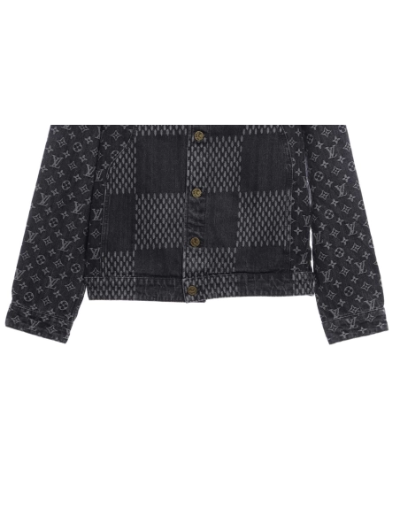 Louis Vuitton joint NIGO checkerboard denim jacket,Louis Vuitton Jacket,Jacket,APPAREL
