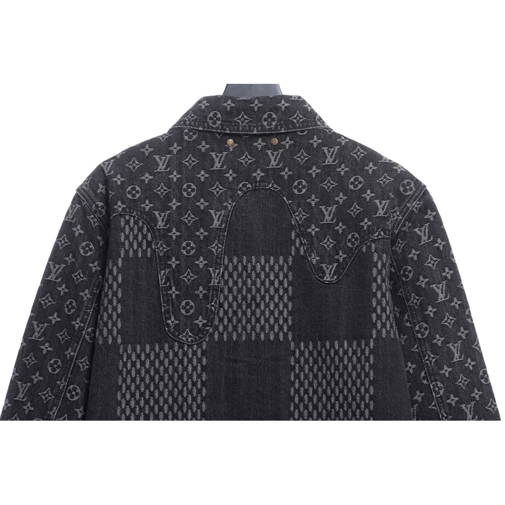 Louis Vuitton joint NIGO checkerboard denim jacket,Louis Vuitton Jacket,Jacket,APPAREL